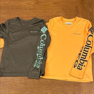 Columbia Kids' Long Sleeve Tees - Charcoal and Bright Orange